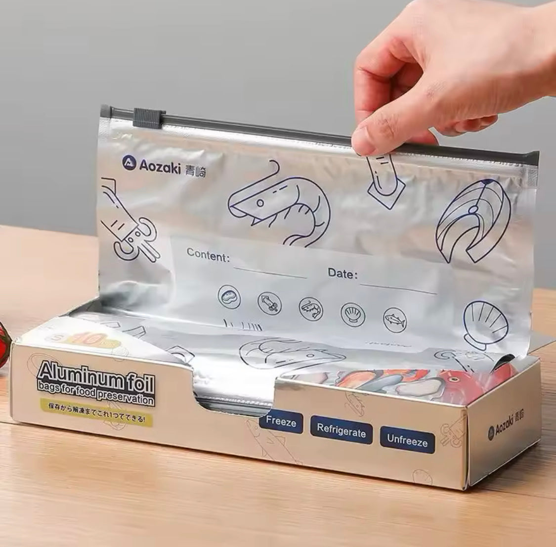 Pack Of 10 Aluminium Foil Preservation Bag, Anti-Bacterial Self Sealing Bag, Household Freshness Maintaining Bag Pack Of 10 Aluminium Foil Preservation Bag, Anti-Bacterial Self Sealing Bag, Household Freshness Maintaining Bag